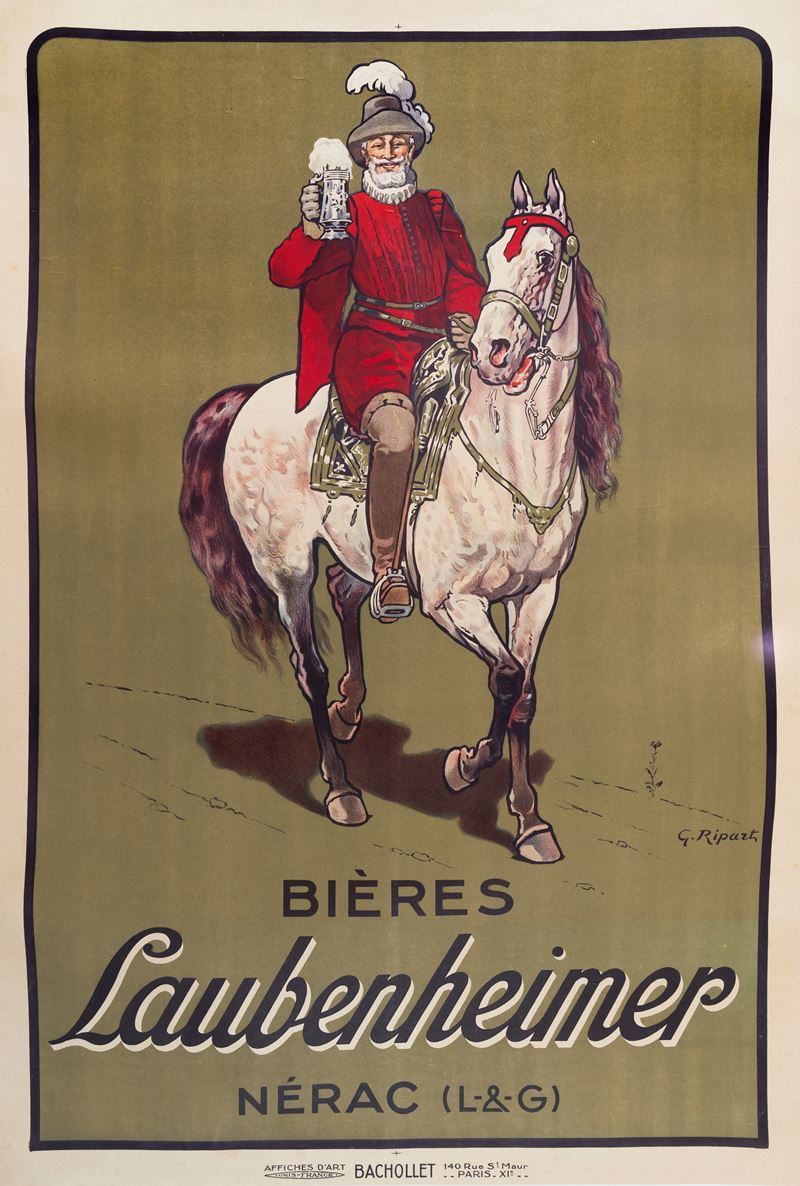 Georges Ripart : Bières Laubenheimer Nérac  - Auction Vintage Posters and Collectibles - Cambi Casa d'Aste