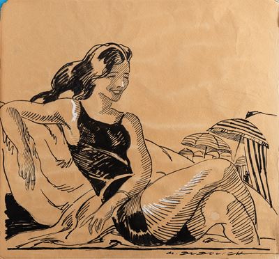 Ritratto Femminile in Spiaggia