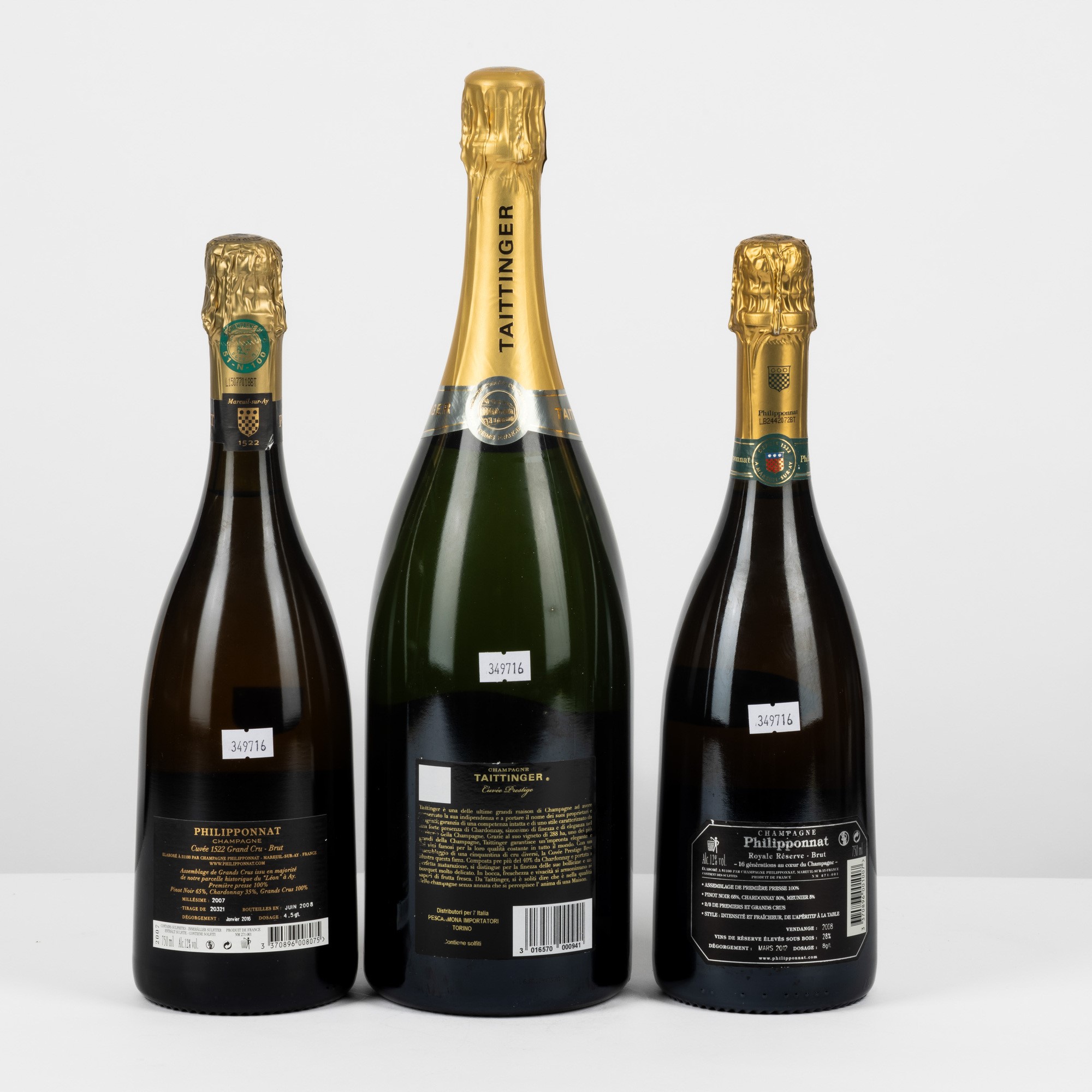 Philipponnat & Taittinger, Selezione di Champagne con etichette vintage