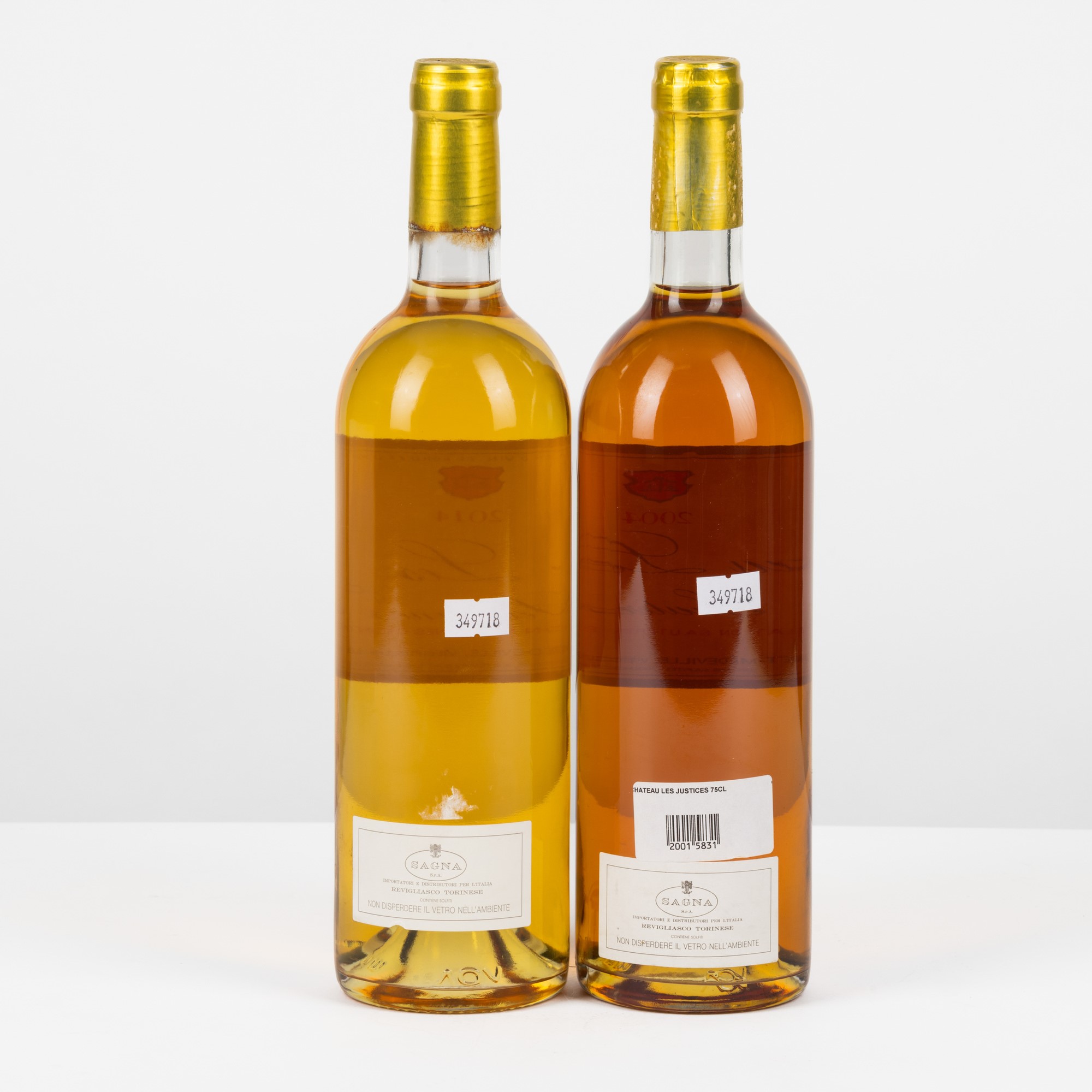 Chateau Les Justices, Sauternes 2014 e 2004, 2 bottiglie
