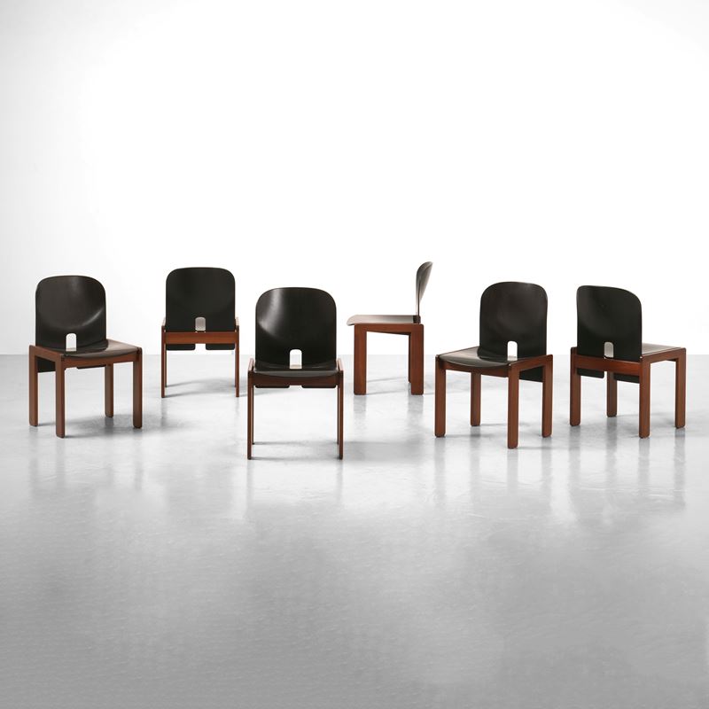Afra e Tobia Scarpa : Sei sedie mod. 121  - Auction Design - Cambi Casa d'Aste