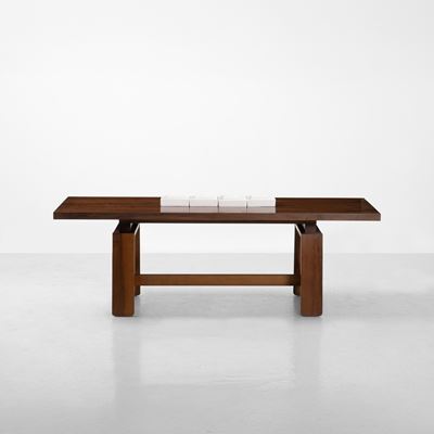 Tavolo mod. 611, legno e porcellana smaltata, 1964