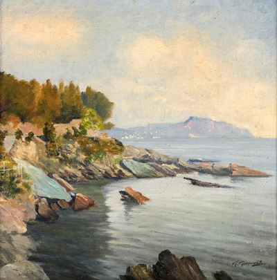 Veduta da Capolungo, olio su tela