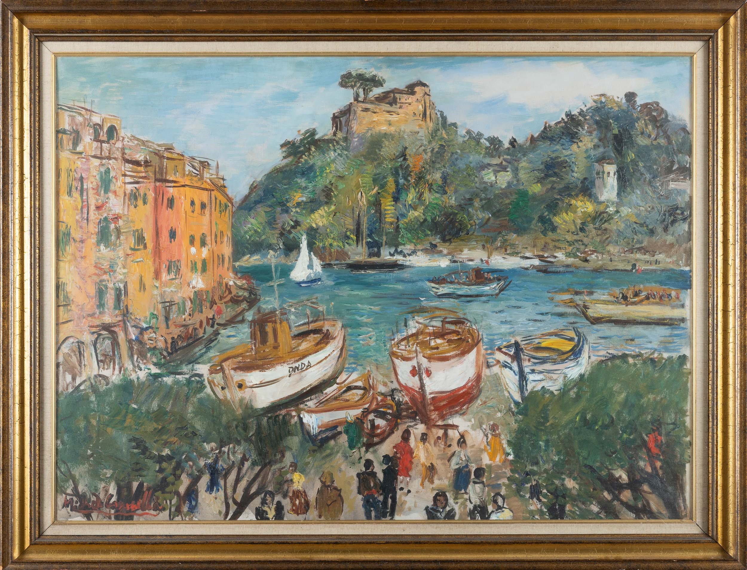 Michele Cascella - Baia di Portofino, olio su tela