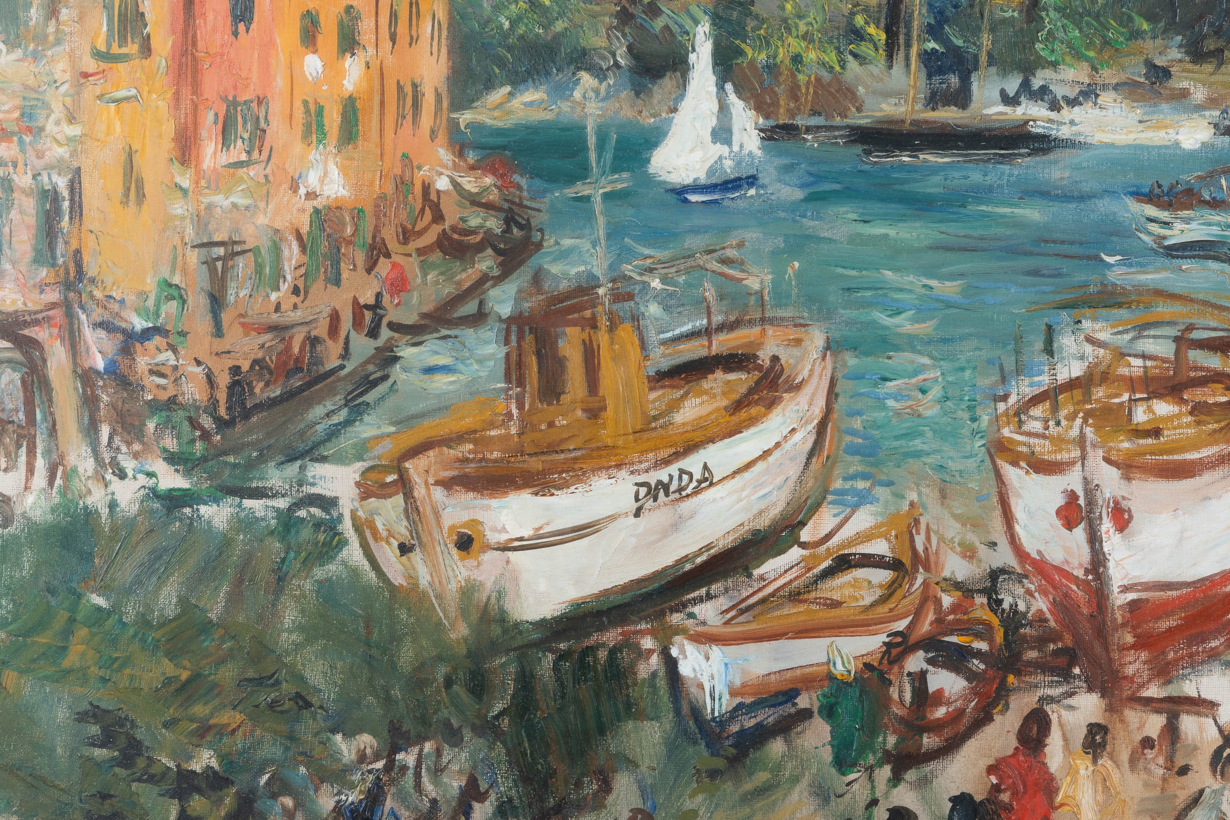 Michele Cascella - Baia di Portofino, olio su tela