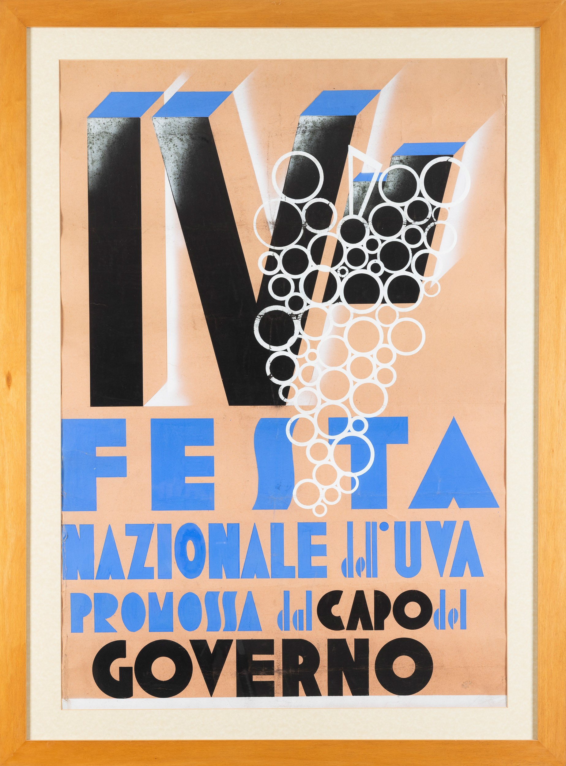 Ivanhoe Gambini - Festa Nazionale dell’uva, tempera e aerografo su carta, progetto per manifesto