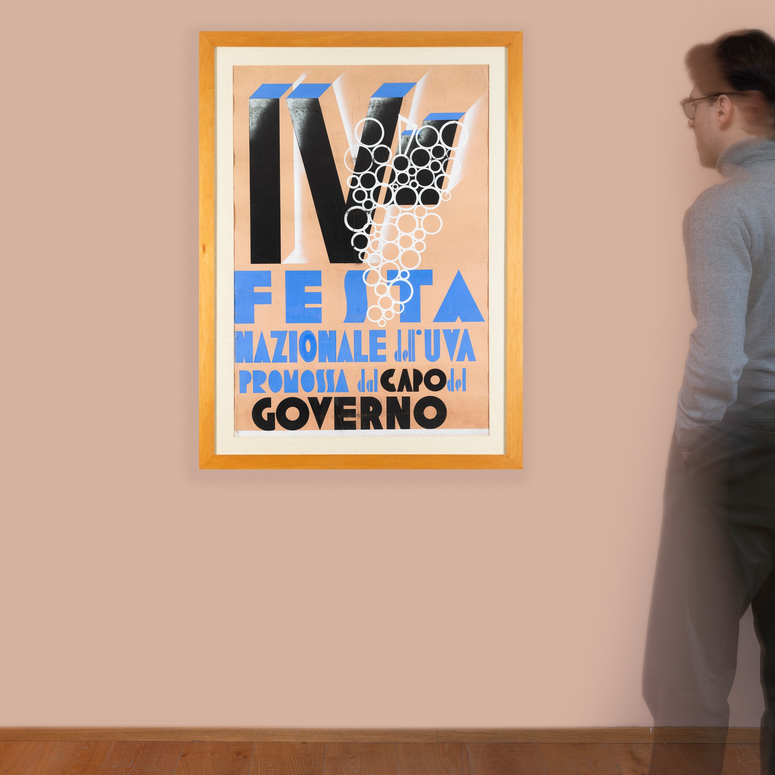 Ivanhoe Gambini - Festa Nazionale dell’uva, tempera e aerografo su carta, progetto per manifesto