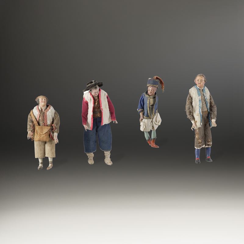 Quattro figure da presepe. Arte presepiale italiana del XVIII secolo  - Asta Scultura e Oggetti d'Arte - Cambi Casa d'Aste