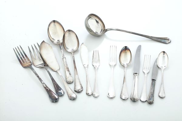 Servizio posate in metallo argentato Broggi