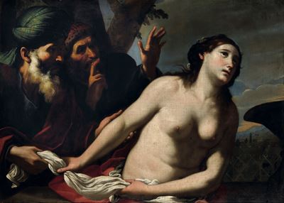 Susanna e i vecchioni, olio su tela