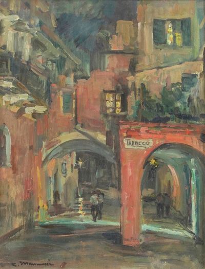 Ombre e luci, Monterosso Liguria, olio su tavola