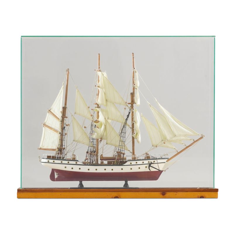 Modello di brigantino a palo. XX secolo  - Auction Scientific Instruments and Maritime Art - Cambi Casa d'Aste
