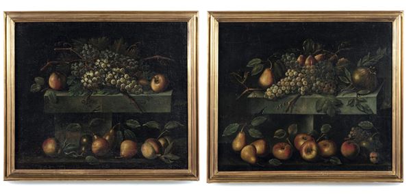 Scuola del XVII secolo Nature morte con frutti