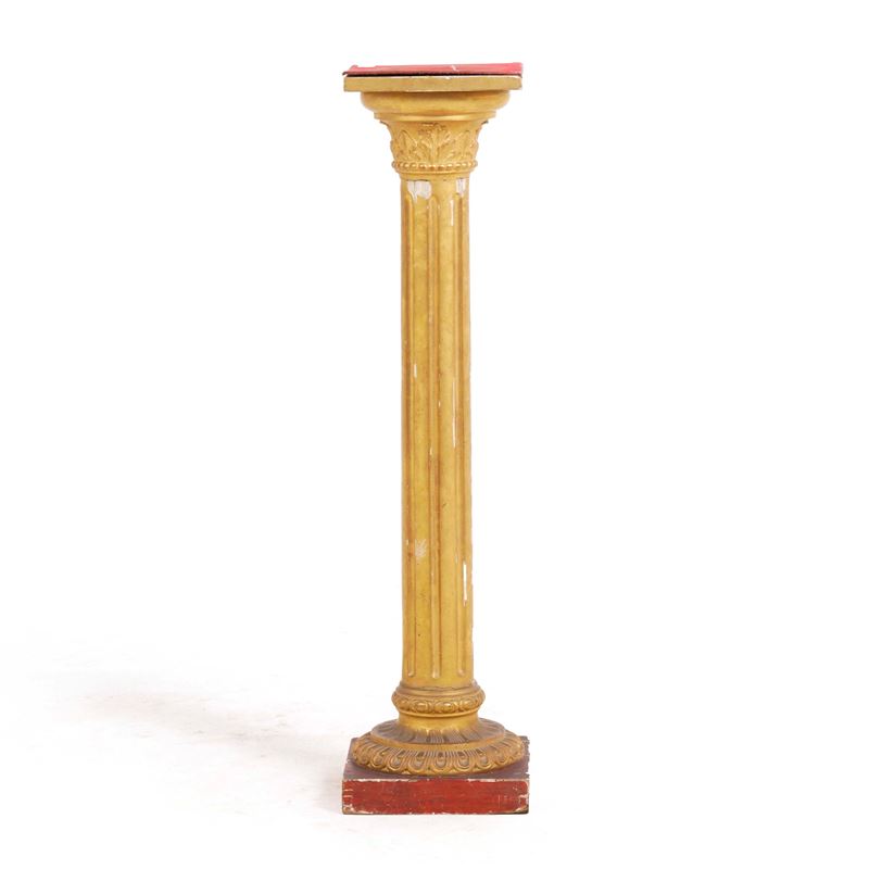 Colonna in legno intagliato e dorato  - Asta Antiquariato - Cambi Casa d'Aste