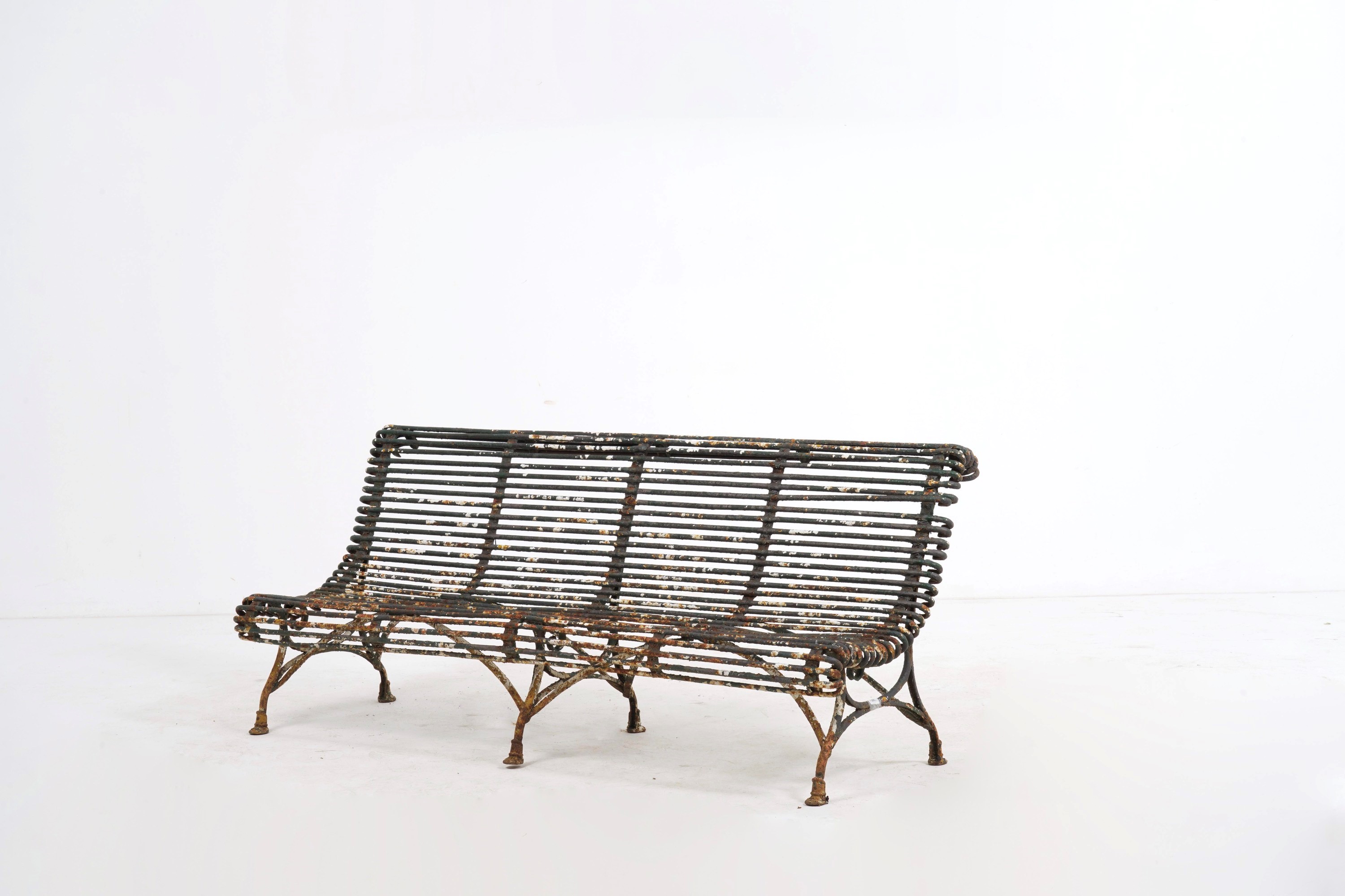 Panchina da giardino in metallo, cm 203X72X84