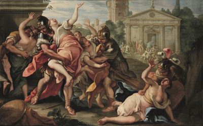 Il ratto delle Sabine, olio su tela