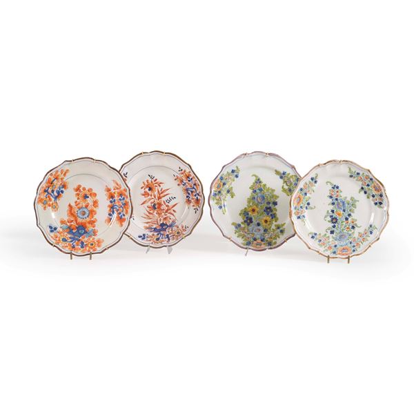 Quattro piatti Milano, Manifattura Felice e Giuseppe Maria Clerici, 1770-1788 