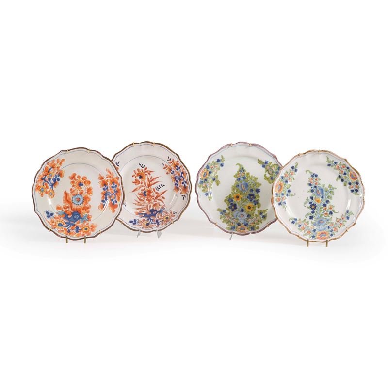 Quattro piatti Milano, Manifattura Felice e Giuseppe Maria Clerici, 1770-1788