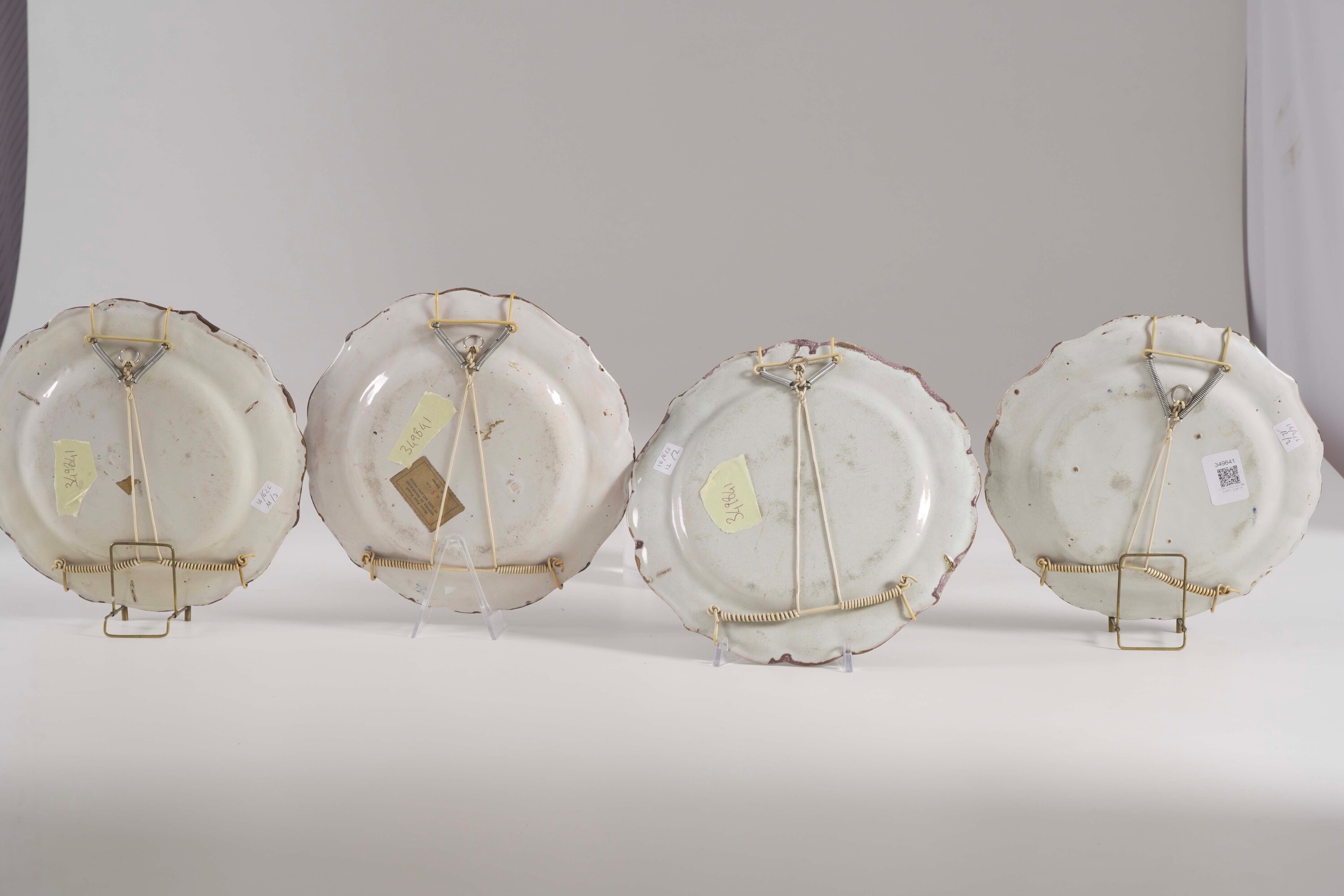 Quattro piatti Milano, Manifattura Felice e Giuseppe Maria Clerici, 1770-1788