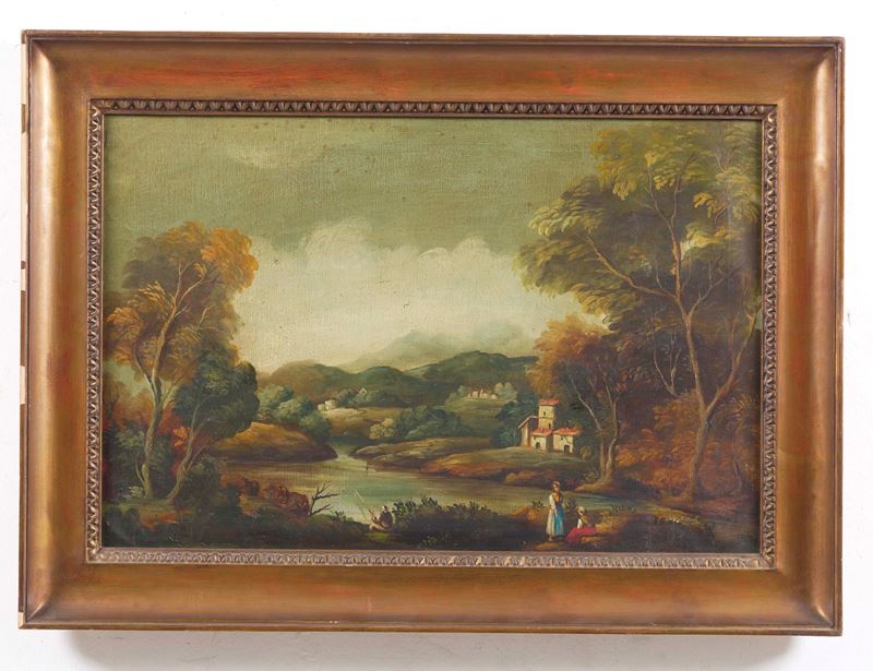 Anonimo del XIX-XX secolo Paesaggio  - olio su tela - Asta Antiquariato - Cambi Casa d'Aste