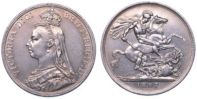 Regno Unito, Vittoria, Crown 1887, 28,15g, Ø 38,61mm