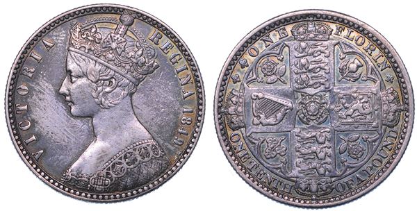 REGNO UNITO. VICTORIA, 1837-1901. Florin 1849.