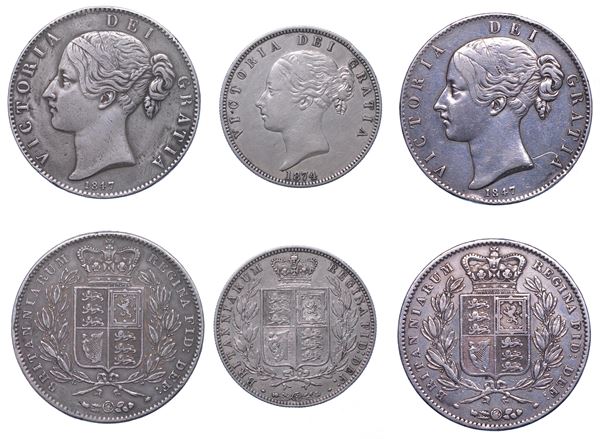 REGNO UNITO. VICTORIA, 1837-1901. Lotto di tre monete.