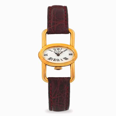Orologio Etrier in oro giallo 18k con quadrante bianco e numeri romani, circa 1980
