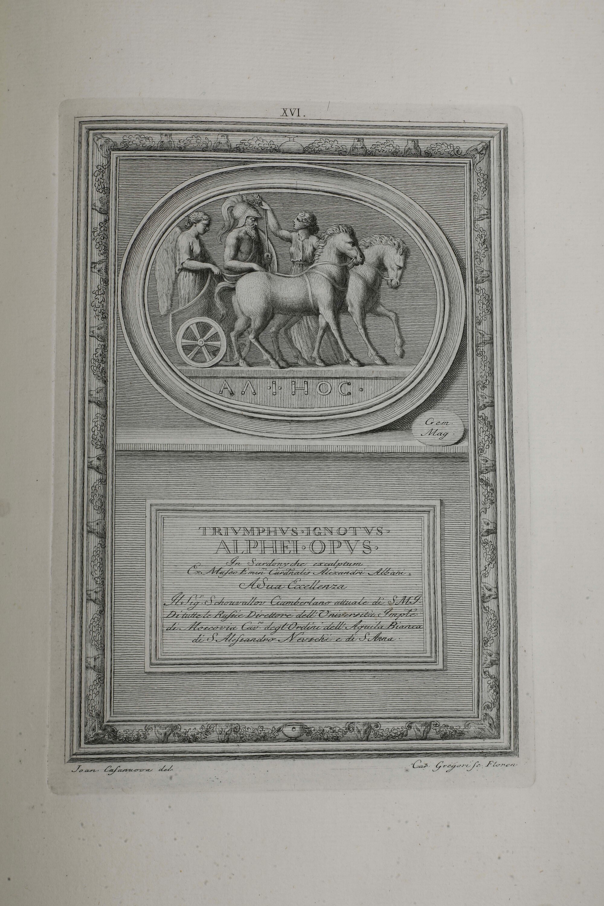 Bracci, Augusto Domenico, Memorie degli antichi incisori in gemme e cammei, Firenze, 1784-1786