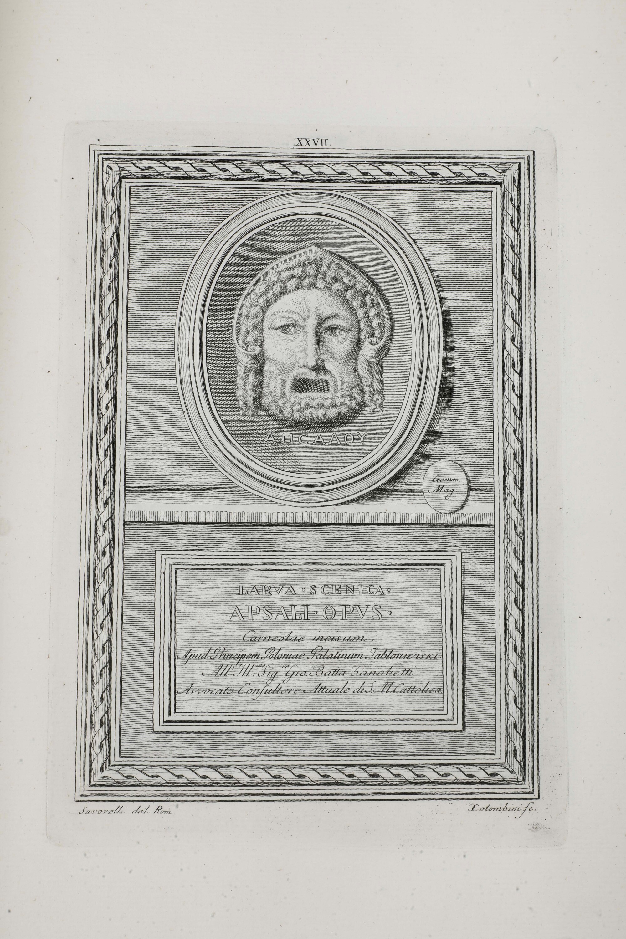 Bracci, Augusto Domenico, Memorie degli antichi incisori in gemme e cammei, Firenze, 1784-1786