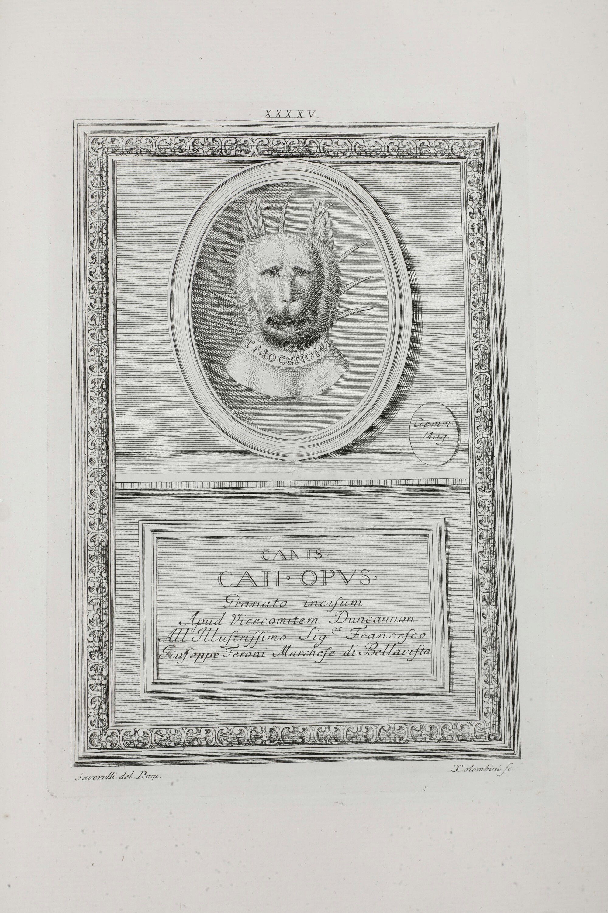 Bracci, Augusto Domenico, Memorie degli antichi incisori in gemme e cammei, Firenze, 1784-1786