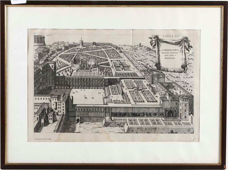 Specchi, Alessandro (1668 - 1729) Ichonographia Palatii Vaiticani sub Sixto V. delineata  - Asta Stampe Antiche e Moderne - Cambi Casa d'Aste