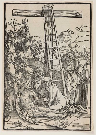 Schäufelein, Hans, Compianto di Cristo morto, silografia, 1480 ca.