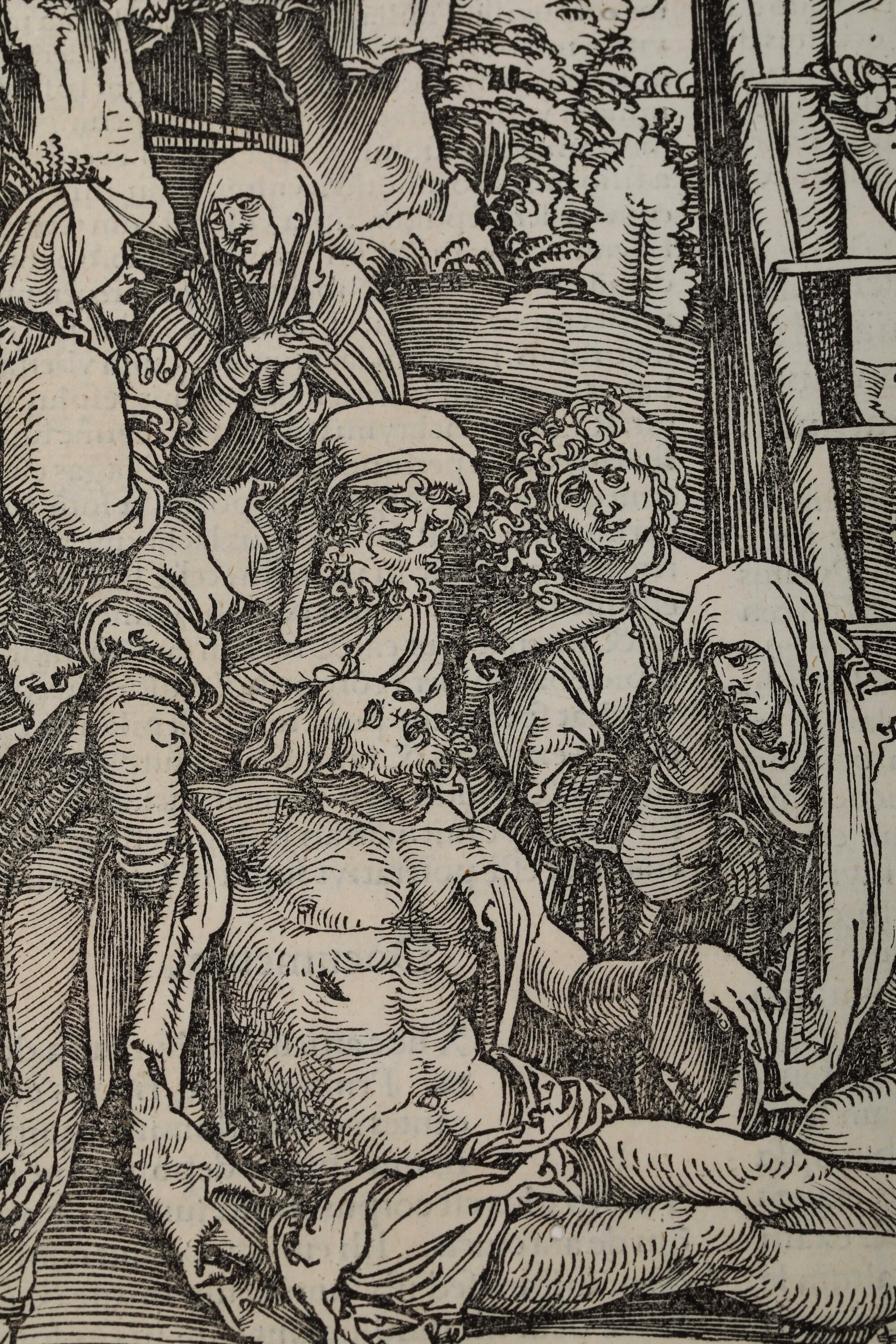 Schäufelein, Hans, Compianto di Cristo morto, silografia, 1480 ca.