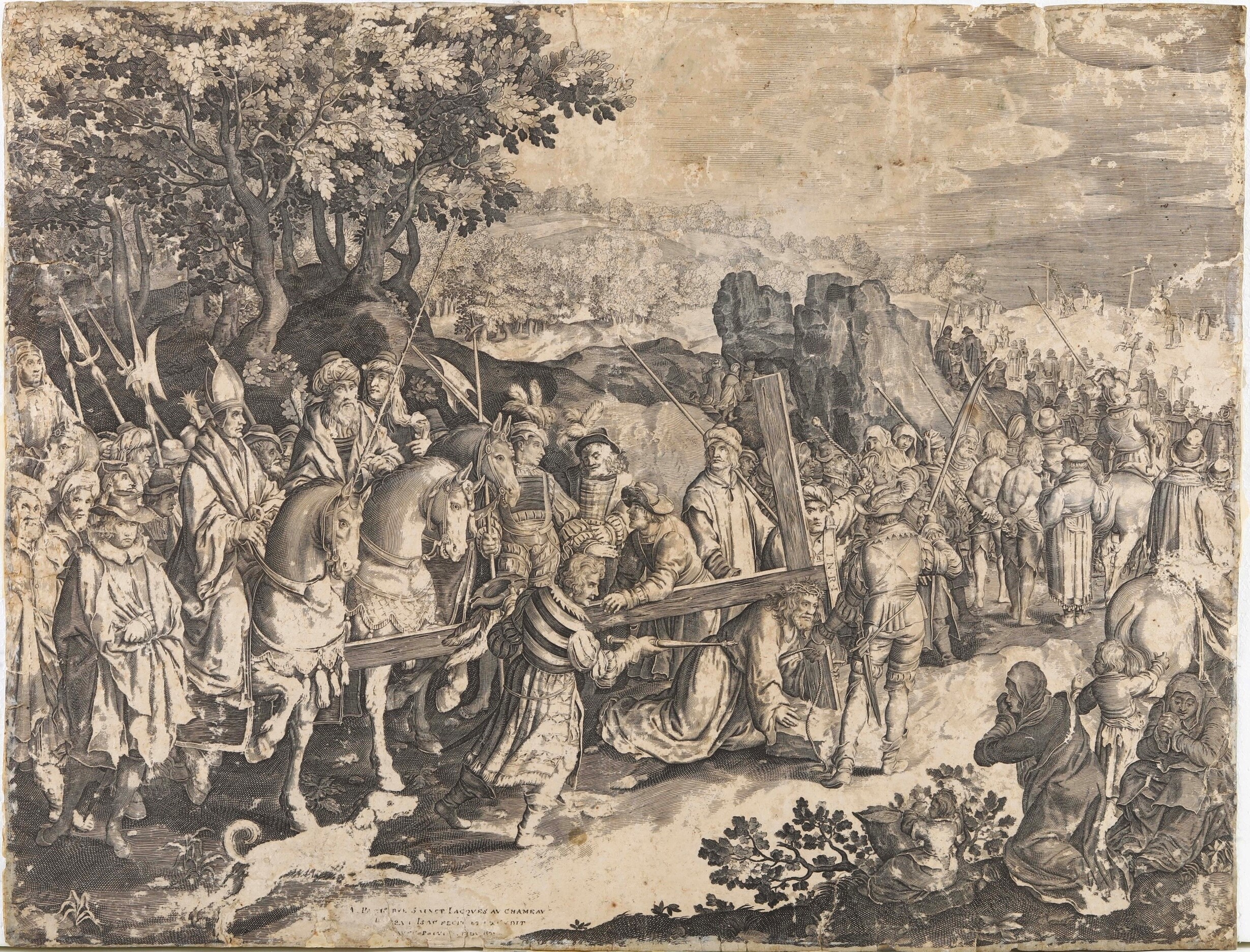 Incisore del XVIII-XIX secolo, Quattro incisioni tra cui 'Samaritana al pozzo' e 'Adorazione dei ...