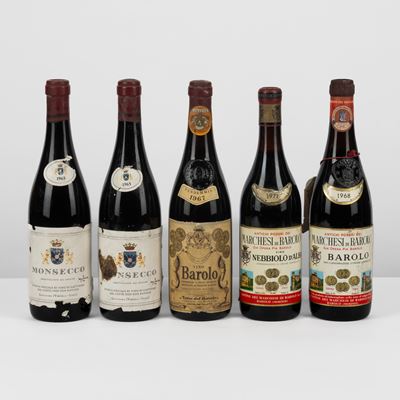Selezione di Vini: Barolo, Gattinara, Nebbiolo - Anni 1965-1971