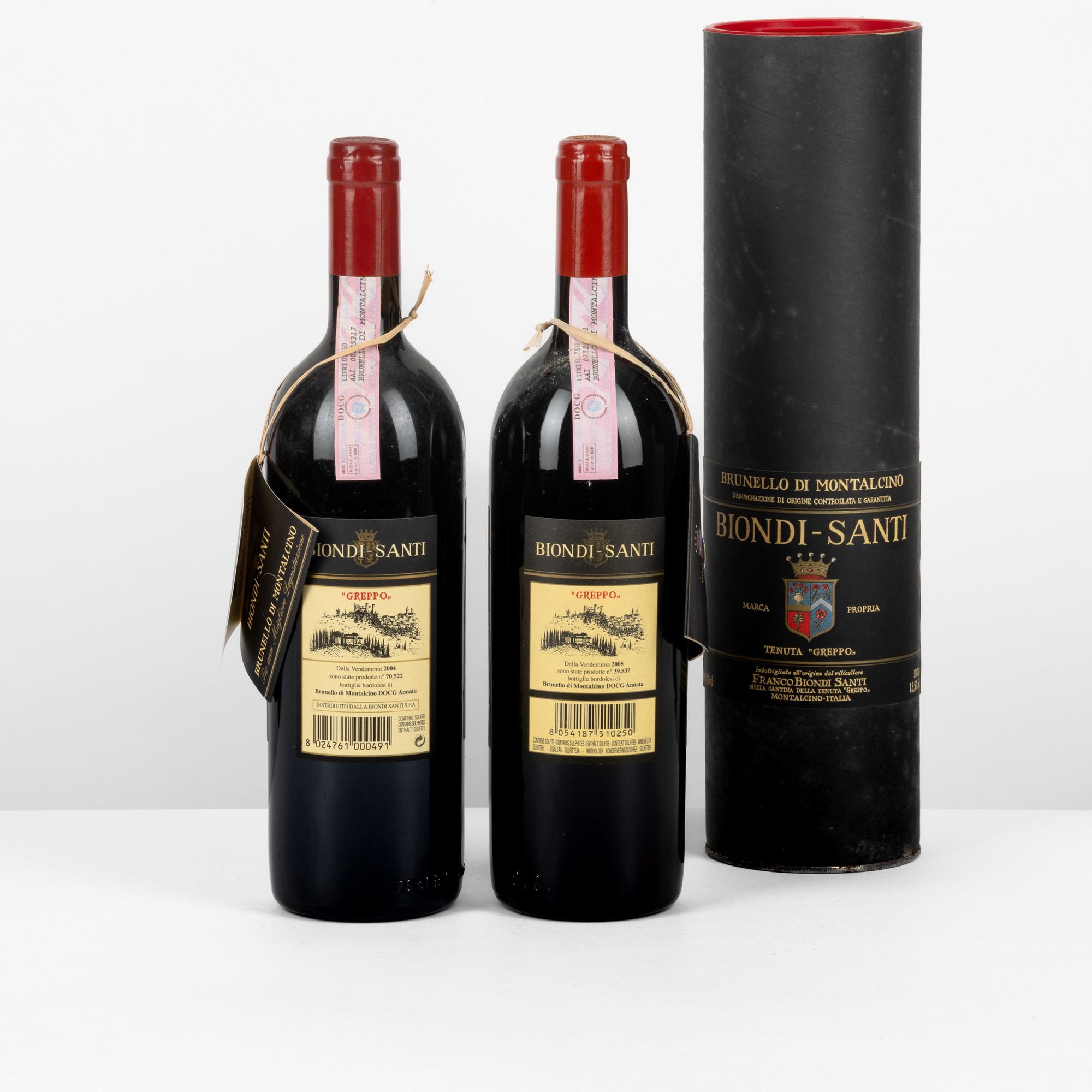 Brunello di Montalcino, Biondi Santi - Due bottiglie (2004, 2005) in formato 75cl