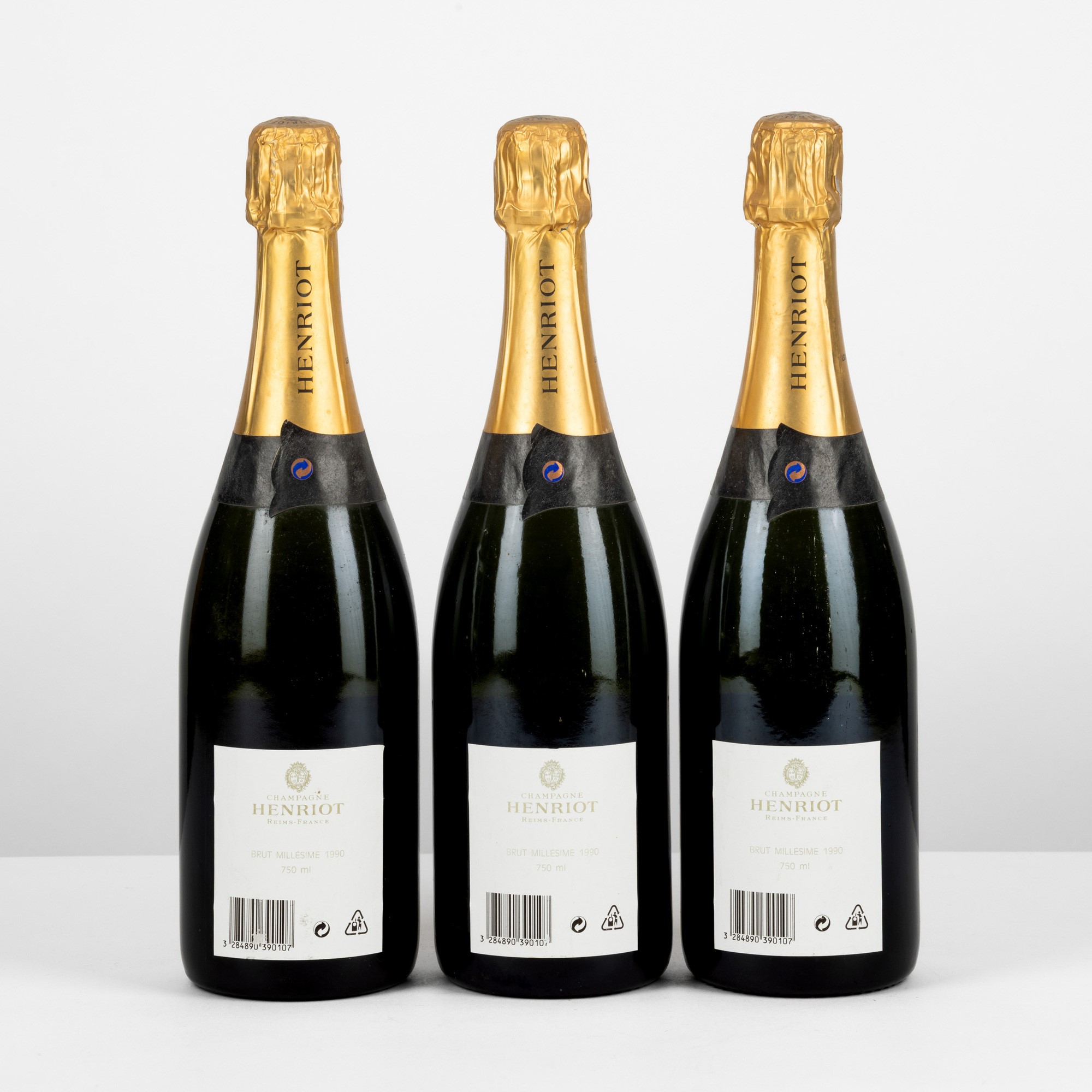 Henriot, Champagne Millesimé 1990, 3 bottiglie da 75cl