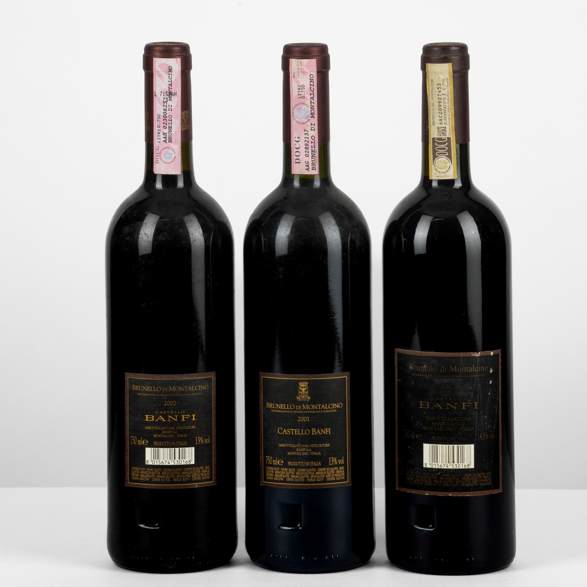 Banfi, Brunello Di Montalcino (2001, 2002, 2007), 3 bottiglie da 75 cl