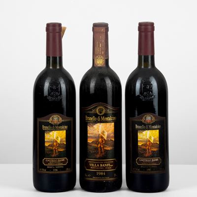 Banfi, Brunello di Montalcino del 1984, 1986 e 1987 in bottiglia da 75cl