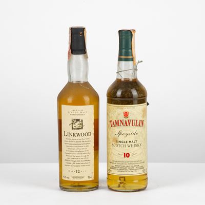 Tamnavulin, 10 Years Old, 40% Vol. e Linkwood, 12 Years Old, 43% Vol. - Malt Scotch Whisky in bot...