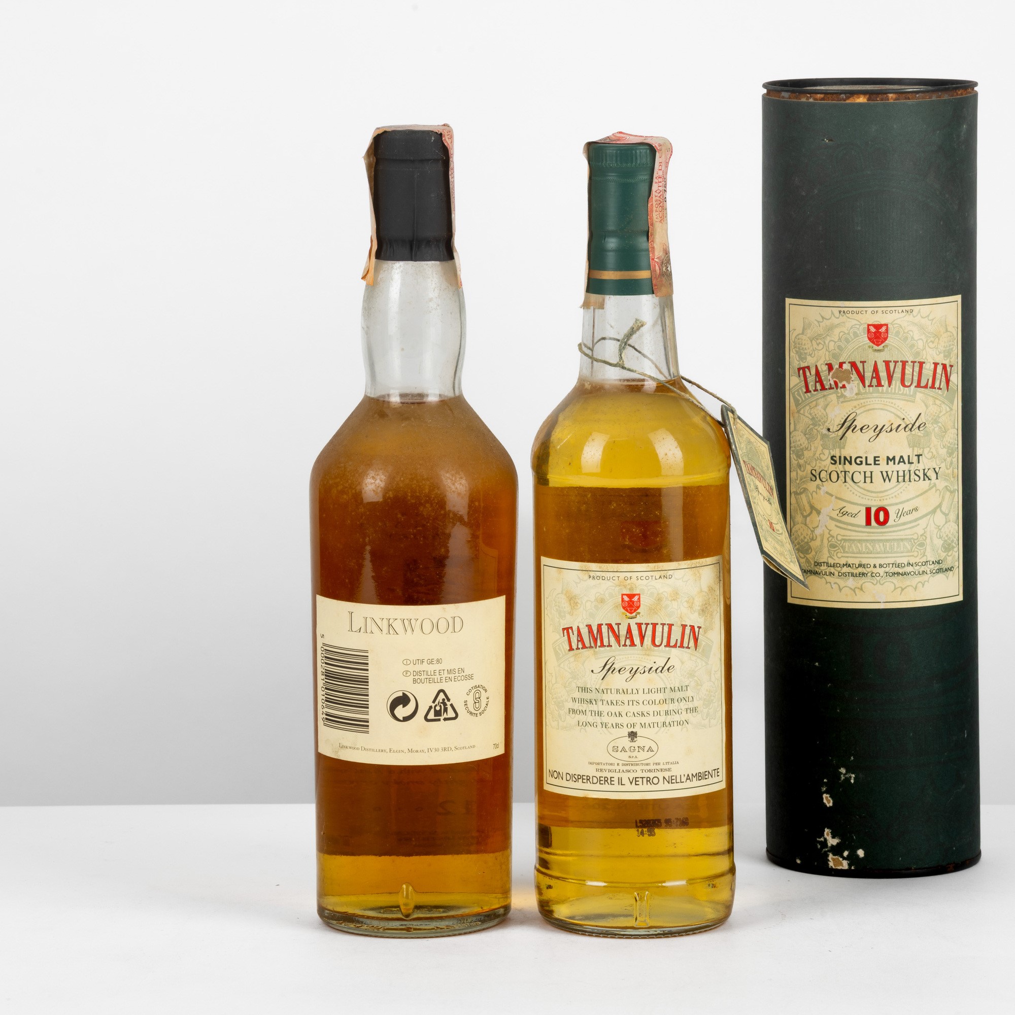 Tamnavulin, 10 Years Old, 40% Vol. e Linkwood, 12 Years Old, 43% Vol. - Malt Scotch Whisky in bot...