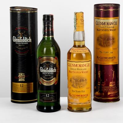 Glenfiddich, 12 Years e Glenmorangie, 10 Years - Malt Scotch Whisky (2 Bottiglie, 70cl)