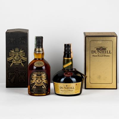 Dunhill e Chivas Regal, Scotch Whisky in bottiglia da 70cl e 75cl
