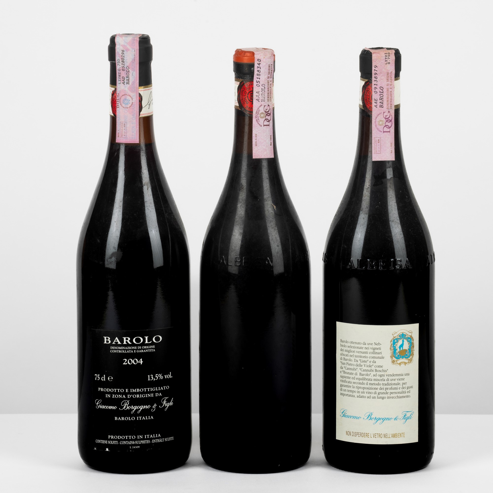 Giacomo Borgogno, Barolo Riserva 1993, 2004 e 1986