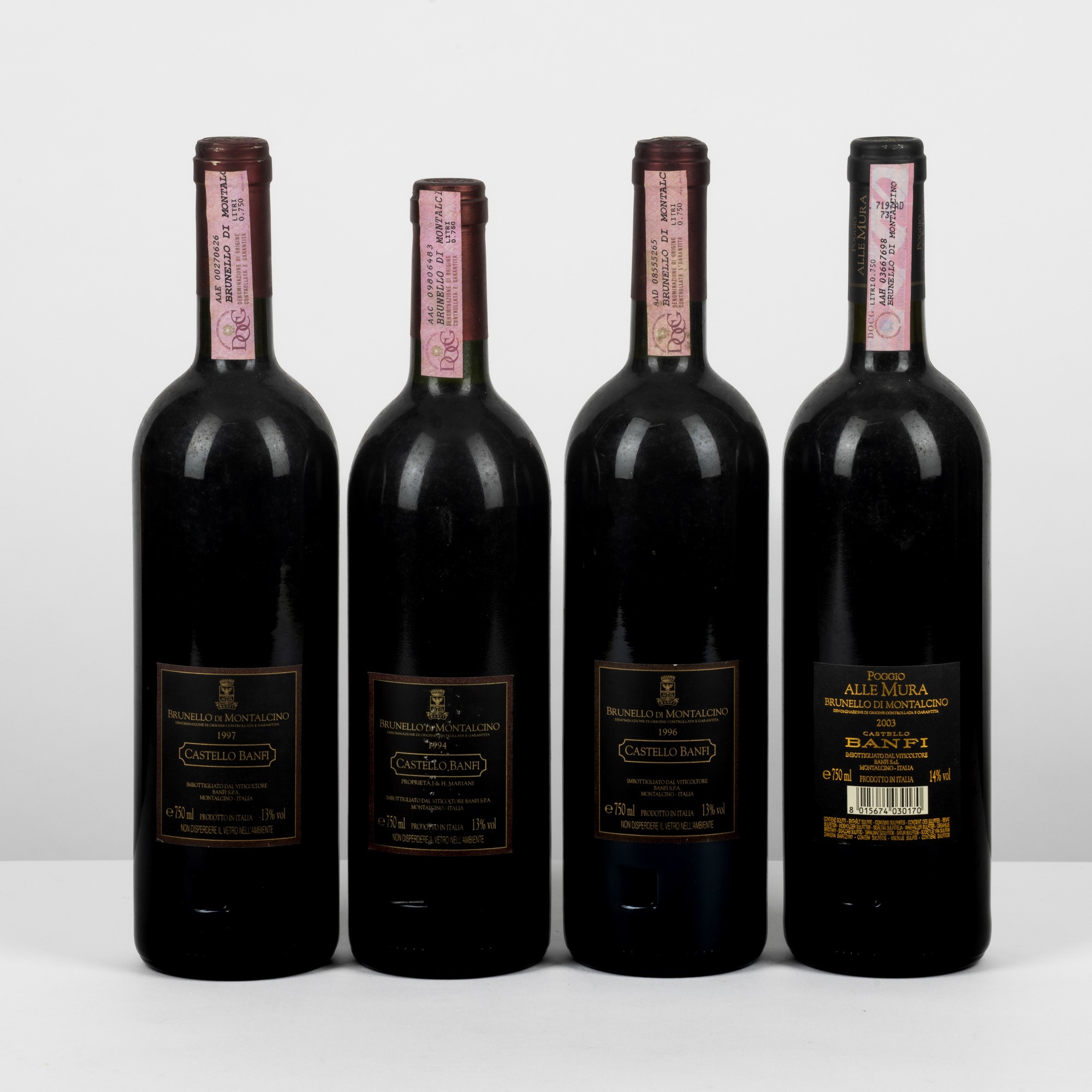 Banfi, Brunello Di Montalcino 1994, 1996, 1997 e Poggio Alle Mura 2003