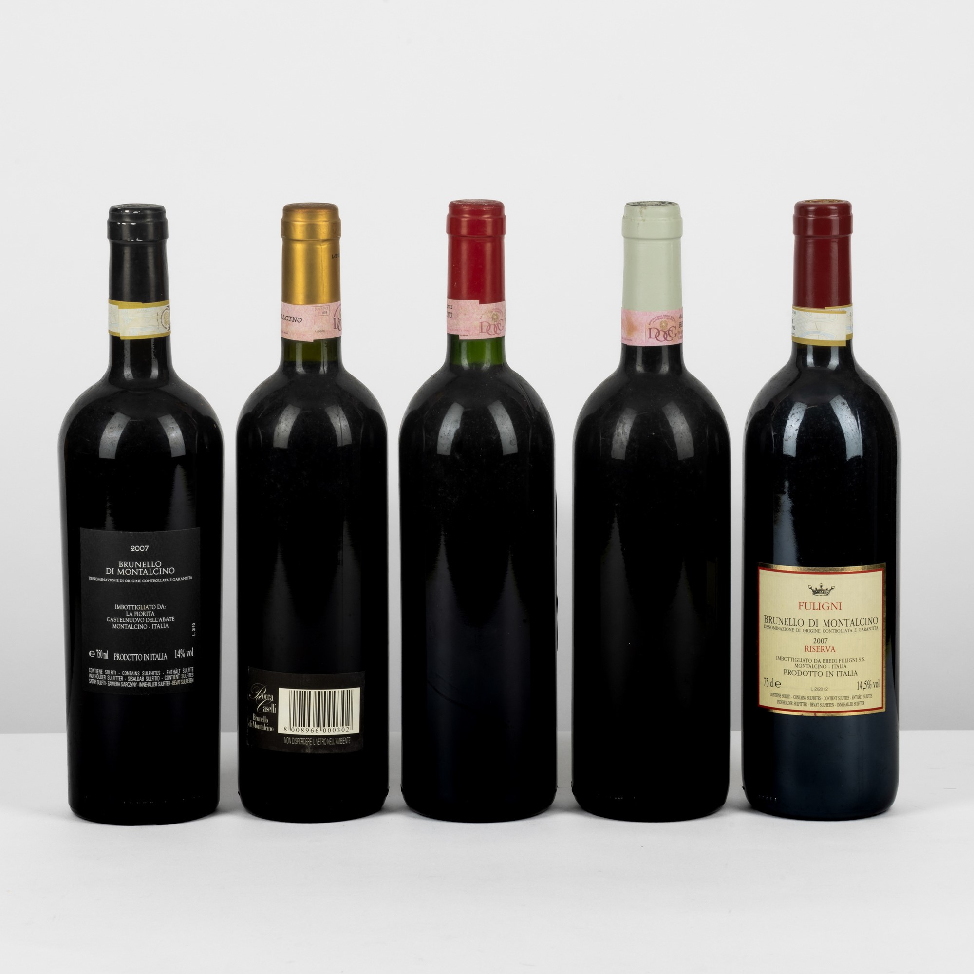 Brunello di Montalcino, Selezione Mastrojanni 1994, La Fiorita 2007, Fuligni Riserva 2007, Rocca ...