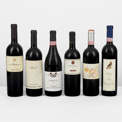 Selezione di Barolo: S.Orsola 1998, Aldo Conterno 1995, Massolino 2001, Abbona Vigneto Terlo Rave...