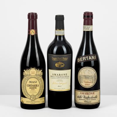 Amarone, Selezione, 3 bottiglie 75cl: Castagnini 2015, Bertani Classico 2003, Masi Costasera 2010