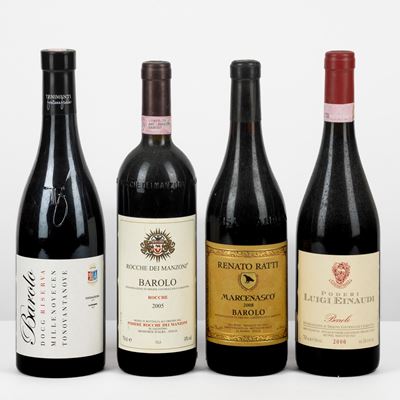 Selezione Barolo, Luigi Einaudi 2000, Rocche Dei Manzoni 2005, Fontanafredda Riserva 1999, Renato...